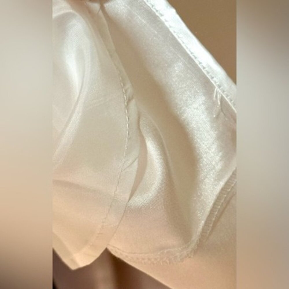 Baby Girl White Satin Babydoll Mini Dress With Pockets Size Med (NWT) - Picture 5 of 6